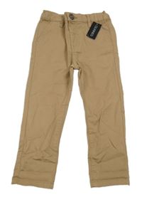 Nové - Hnedé plátenné chino nohavice Dunnes