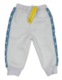 Nové - Bílé tepláky s pruhem s nápisy Shein