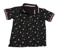 Čierne bodkovaná é polo tričko s perníčky a hůlkami Matalan