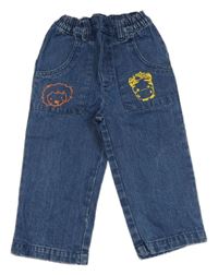 Modré rifle so zebrou a lvem