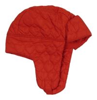 Červená prošívaná šusťáková beranice se srdíčky H&M