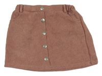 Staroružová rebrovaná sukňa Shein