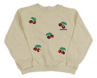 Béžová mikina s třešněmi s flitrami H&M
