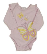 Svetloružové body s motýly a volánikmi Ergee