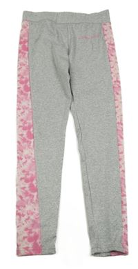 Sivo-ružové športové legíny s batikovaným pruhom Ergeenomixx