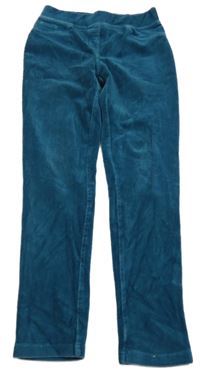 Petrolejové rebrované zamatové tregíny Yigga