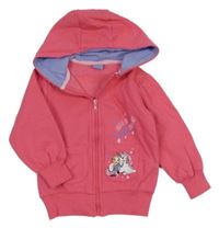 Tmavoružová prepínaci mikina s dívkou s jednorožcom a kapucňou Kiki&Koko