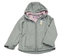 Šedá melírovaná softshellová bunda s mrakem s duhou a kapucí Impidimpi