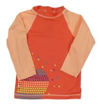 Korálovo-oranžové UV triko se srdíčky Tribord