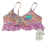 Nové - Růžovo-barevná vzorovaná plavková lambáda Matalan