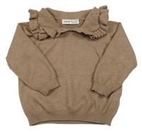 Hnedý sveter s golierikom Shein