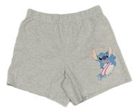 Sivé melírované bavlnené kraťasy so Stitchem Primark