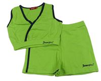 2 set - Zelené kraťasy s nápisem + crop top 