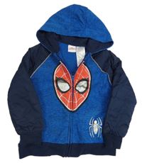 Modro-tmavomodrá bundomikina se Spidermanem a kapucí Marvel