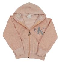 Svělterůžová prepínaci mikina s logom a kapucí - Calvin Klein