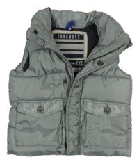 Sivá šušťáková zateplená vesta s vreckami