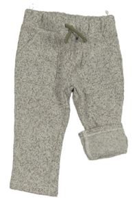 Šedé melírované pletené thermo tepláky C&A