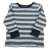 Bílo-modré pruhované pyžamové triko Next