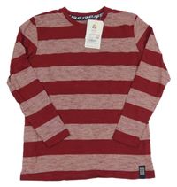 Nové - vínové pruhované triko Yigga