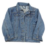 Modrá rifľová bunda s vreckami