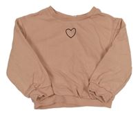 Svetloružová mikina so srdiečkom shein