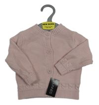 Nové - světlerůžový propínací svetr dunnes