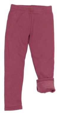 Růžové zateplené legíny Pocopiano