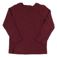 Vínové rebrované tričko Nutmeg