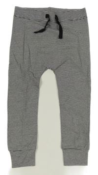 Čierno-biele pruhované ľahké tepláky George