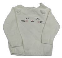 Biely sveter s mačkou C&A