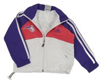 Bielo-fialovo-ružová športová crop bunda s logem - Adidas