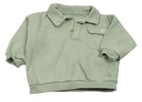 Svetlozelená mikina s kapsičkou a golierikom F&F