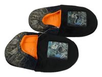 Nové - Čierne plyšové papučky s dinem dunnes vel. 32