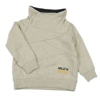 Smotanová melírovaná mikina s komínovým golierom Dopodopo