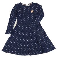Tmavomodré puntíkaté šaty s hvězdou 