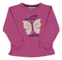 Ružová ľahká mikina s motýlkom