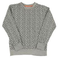 Sivo-čierna vzorovaná mikina