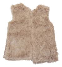 Pudrová kožešinová/pletená vesta Primark