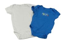 2set - 2x body - bílé + modré s nápisem 