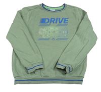 Zelená mikina s autom a nápismi zn. S. Oliver