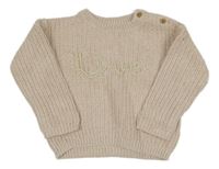 Světlerůžový svetr s nápisem George