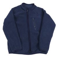 Tmavomodrá huňatá propínací mikina Dunnes