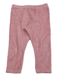 Růžové žebrované sametové legíny Primark