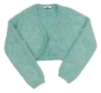 Tyrkysové chlpaté svetrové bolerko Topolino