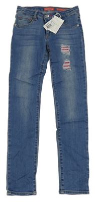 Nové - Modré skinny fit rifle s flitry Guess