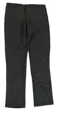 Čierne koženkové zateplené legíny C&A