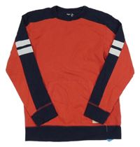 Červeno-tmavomodro-biela mikina GAP