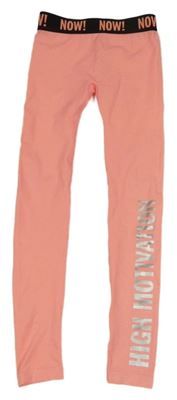 Neonově lososové sportovní legíny s nápisem Ergeenomixx