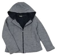 Šedomodrá melírovaná prepínaci zateplená mikina s kapucňou Pepperts