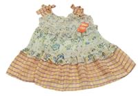 Nové - Béžovo-marhuľová kvetovaná šifónová plážová tunika River Island